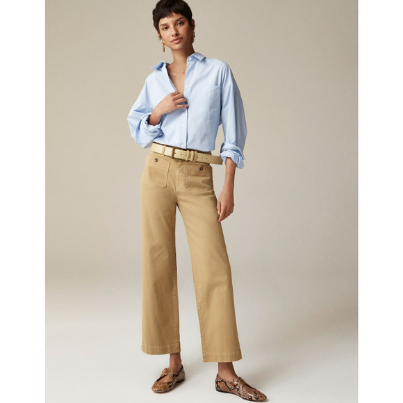 J. Crew Tan Ankle Cropped Pants Relaxed Fit - Picture 1 of 7
